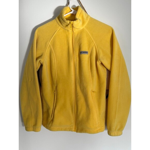 Columbia  Women's Fleece Full Zip Jacket Bright Yellow Size Small EUC - Picture 1 of 3